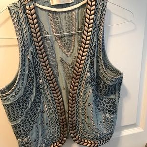 Embroidered Jean vest